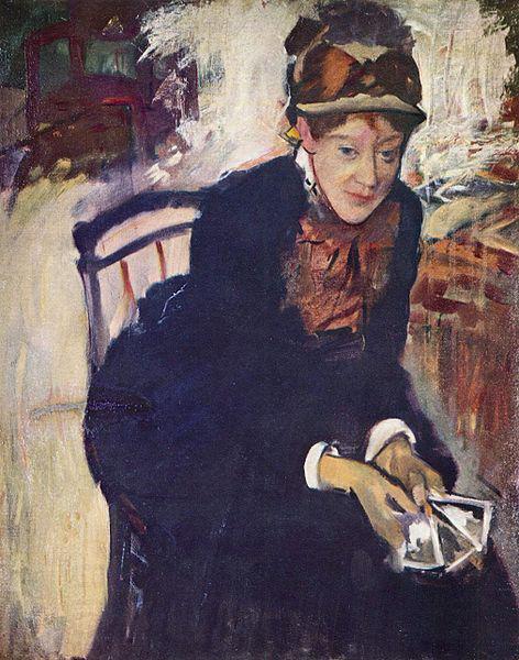 Edgar Degas Portrat der Miss Cassatt, die Karten haltend oil painting picture